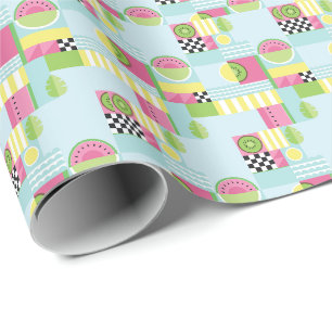 Sommerfarbiges Mosaik, Wassermelone Kiwi-Obst Geschenkpapier