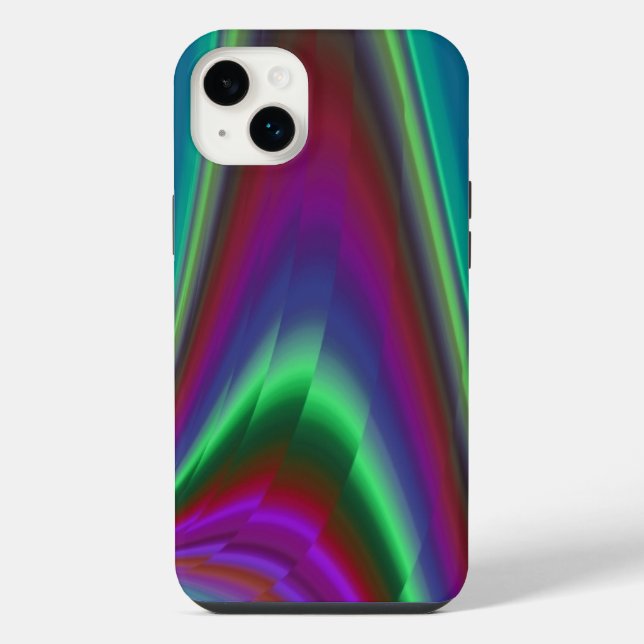 Sommerfeeling , Abstrakte 3D Regenbogenkunst iPhone 14 Plus Hülle (Rückseite)
