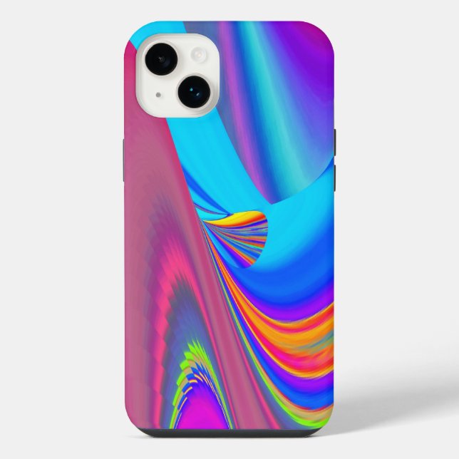Sommerfeeling , Abstrakte 3D Regenbogenkunst iPhone 14 Plus Hülle (Rückseite)
