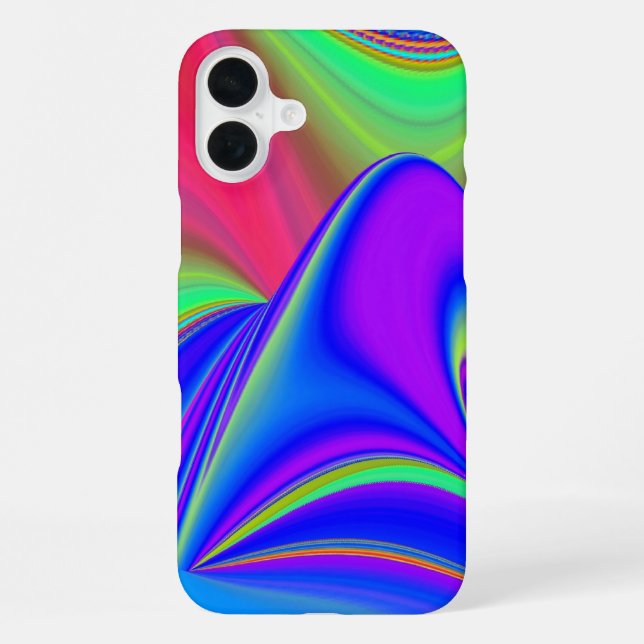 Sommerfeeling , Abstrakte 3D Regenbogenkunst iPhone 16 Plus Hülle (Rückseite)