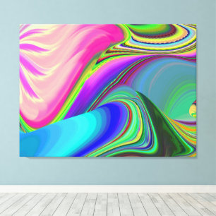 Sommerfeeling , Abstrakte 3D Regenbogenkunst Leinwanddruck