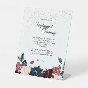 Sommerfeier Hochzeit ohne Steckdose Zeremonie Sockelschild