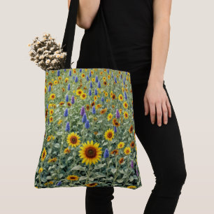 Sommerfeld aus Sonnenblumen und Wildblumen Tasche