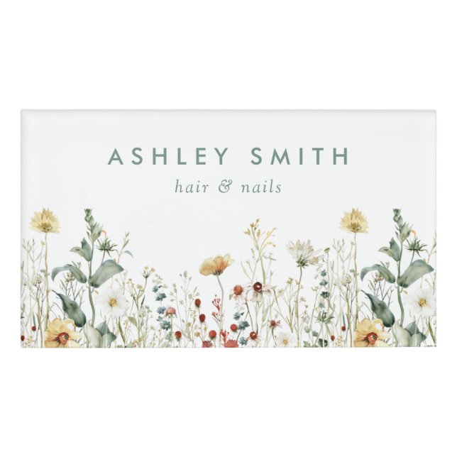 Sommerfeld der Wildblume Namenschild (Vorderseite)