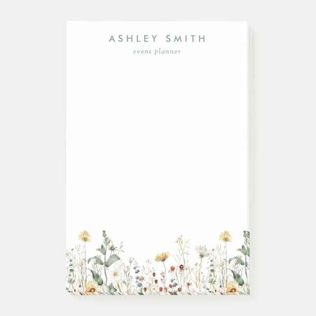 Sommerfeld der Wildblume Post-it Klebezettel (Vorderseite)