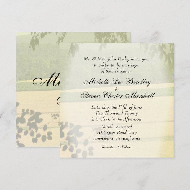 Sommerfeldern Hochzeitseinladungen Einladung (Vorne/Hinten)