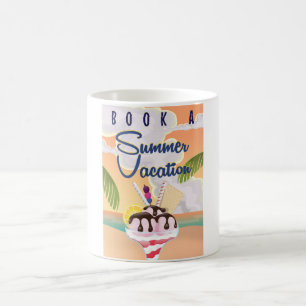 Sommerferien Cartoon-Reiseplakat Kaffeetasse