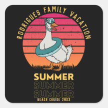Sommerferien Ente auf Retro Sunset