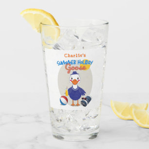 Sommerferien Gänse Strand Thema Süße Cartoon Glas