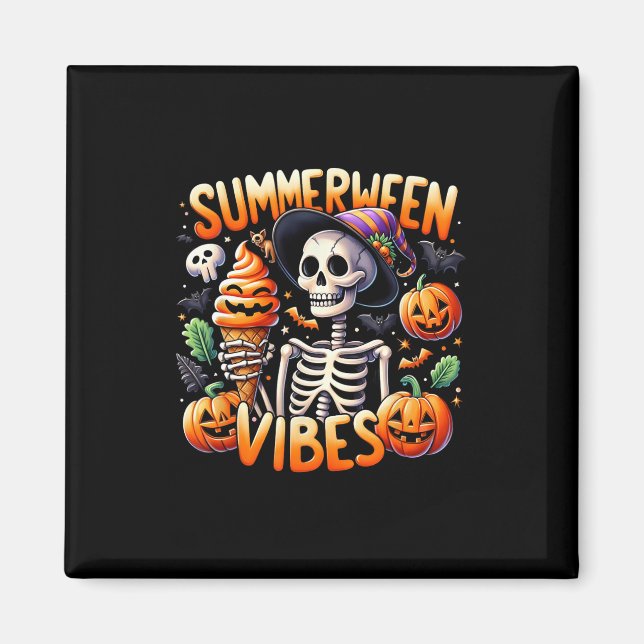 Sommerferien Halloween Skeleton Eis Magnet (Vorne)