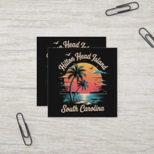 Sommerferien Retro South Carolina Quadratische Visitenkarte