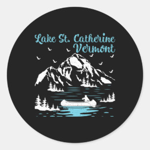 Sommerferien Retro Vermont Lake St. Catherine M Runder Aufkleber