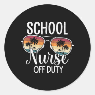 Sommerferien Schule Jahresende Schulkrankenschwest Runder Aufkleber