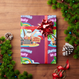 Sommerferien Weihnachtsspaß Santa am Strand Geschenkpapier