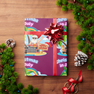 Sommerferien Weihnachtsspaß Santa am Strand Geschenkpapier