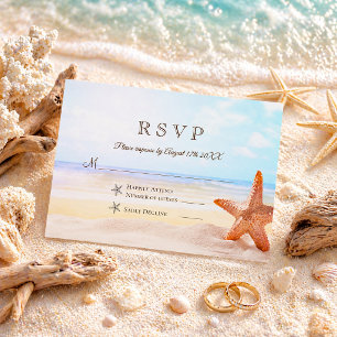 Sommerfeste Hochzeit des tropischen Starfish Beach RSVP Karte
