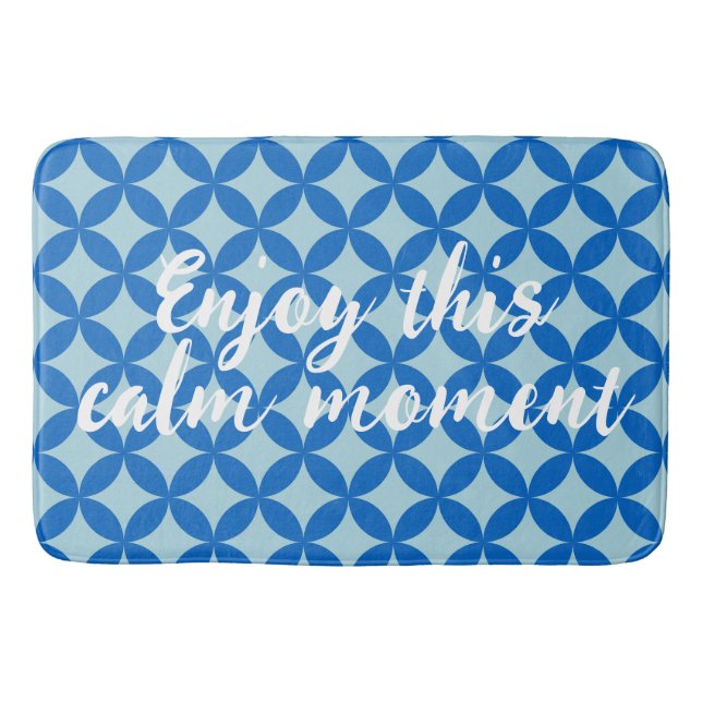 Sommerfliese mit Azurkeln auf Babyblau Badematte (Vorderseite)