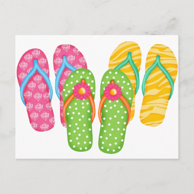 Sommerflip Flops Postkarte (Vorderseite)