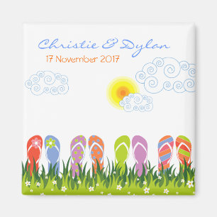 Sommerflip-Flops-Spaß in der Sonne Save the Date Magnet