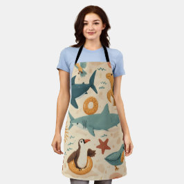 Sommerflucht-All-Over-Print-Schürze Geschenk Schürze