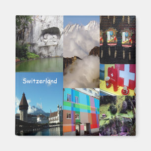 Sommerfotokollage der Schweiz Magnet