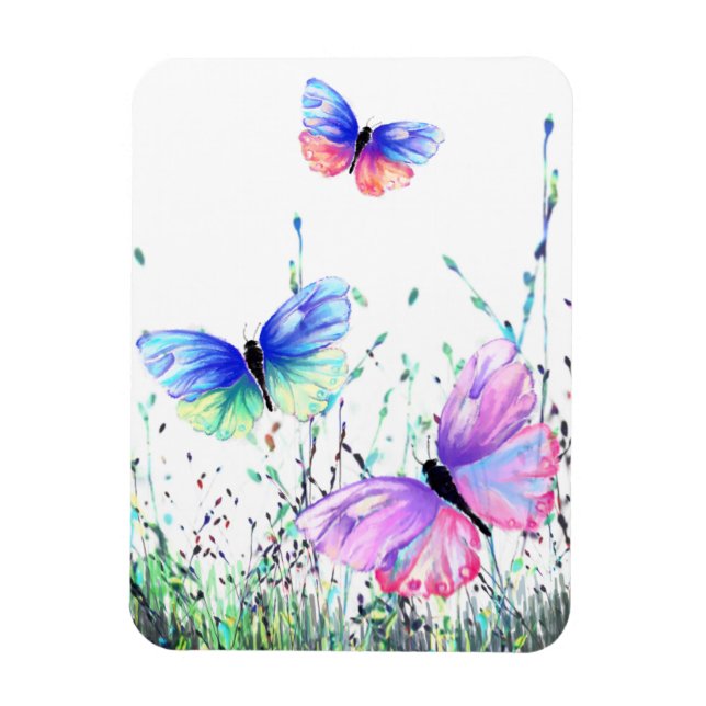 Sommerfreude - farbenfrohe Schmetterlinge fliegen  Magnet (Vertikal)