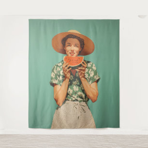 Sommerfreude mit Watermelon Wandteppich