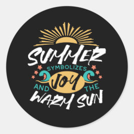 Sommerfreude - warmes Sonnenangebot und Glückspilz Runder Aufkleber