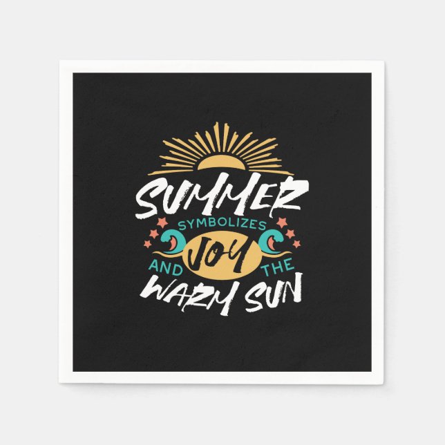 Sommerfreude - warmes Sonnenangebot und Glückspilz Serviette (Vorderseite)