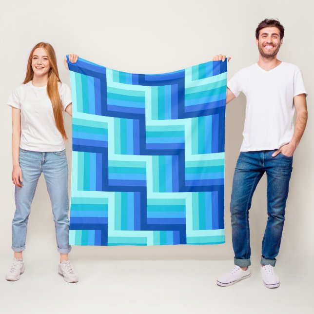 Sommerfrische Ozeanschattierungen gestreiftes Must Fleecedecke (Beispiel)