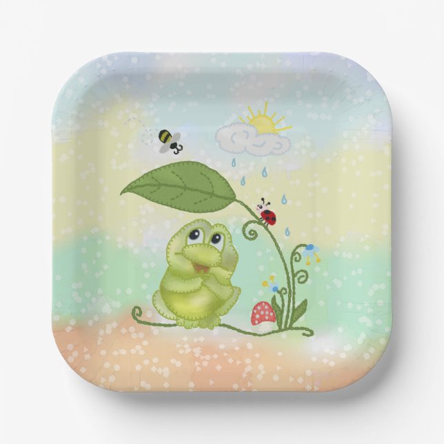 Sommerfrosch Pappteller (Vorderseite)