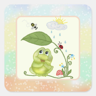 Sommerfrosch Quadratischer Aufkleber