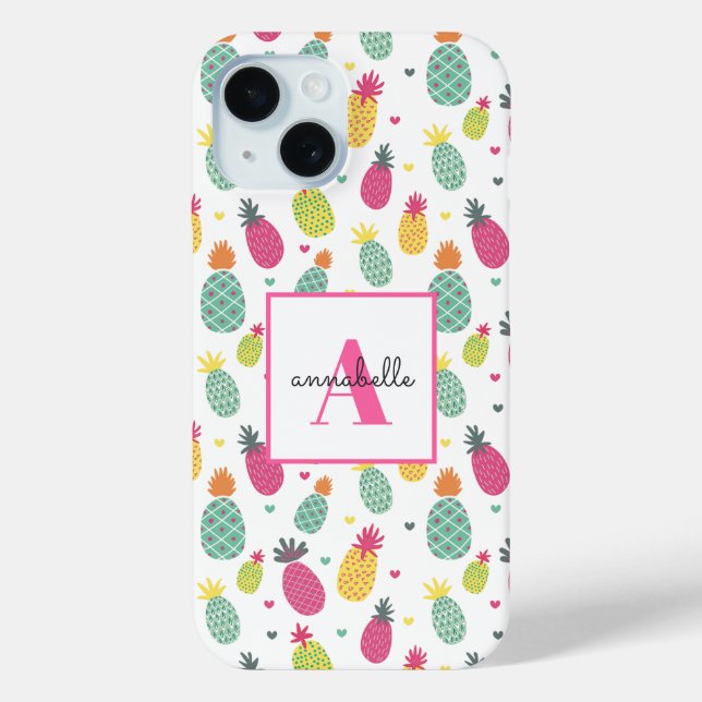 Sommerfrucht tropische Ananas Case-Mate iPhone Hülle (Rückseite)