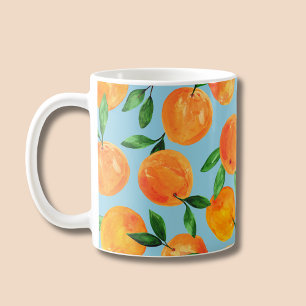 Sommerfrucht-Zitrus-Orangen-Muster Kaffeetasse