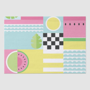 Sommerfruchtdesign, buntes Wassermelone-Mosaik Seidenpapier