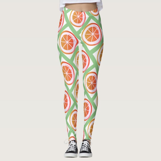 Sommerfrüchte-Design Leggings (Vorderseite)
