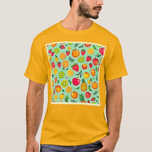 Sommerfrüchte Nahtloses Design T-Shirt (Vorderseite)