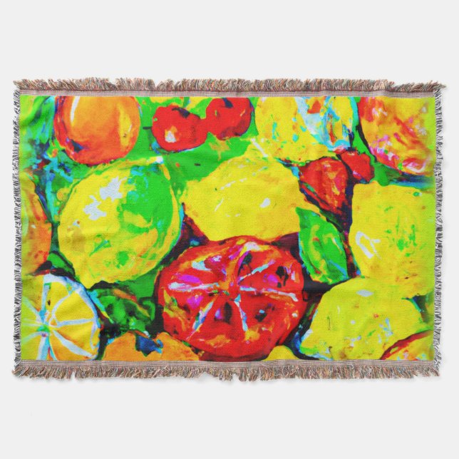 "Sommerfrüchte" Niedliche Kunst. Jetzt kaufen Decke (Vorderseite)
