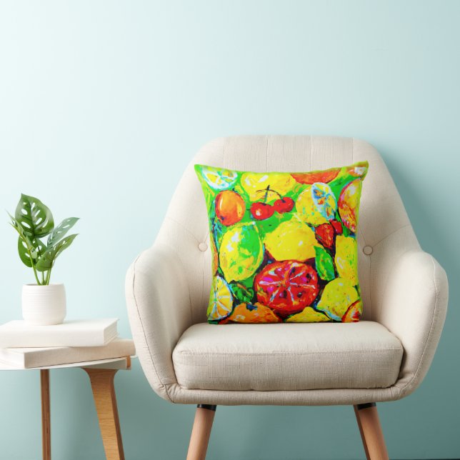 "Sommerfrüchte" Niedliche Kunst. Jetzt kaufen Kissen (Stuhl )