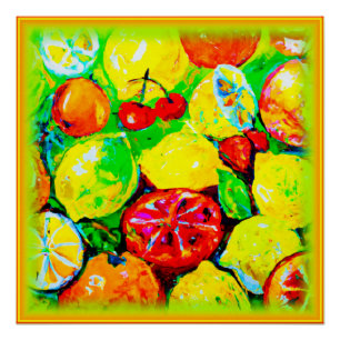 "Sommerfrüchte" Niedliche Kunst. Jetzt kaufen Poster