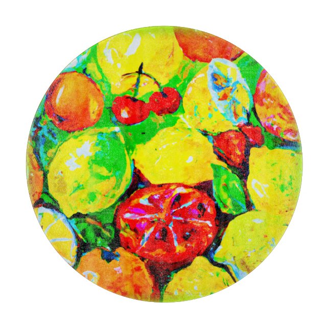 "Sommerfrüchte" Niedliche Kunst. Jetzt kaufen Schneidebrett (Vorderseite)