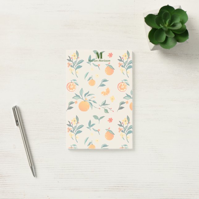Sommerfrüchte Orangen und Blüten Post-it Klebezettel (Büro)