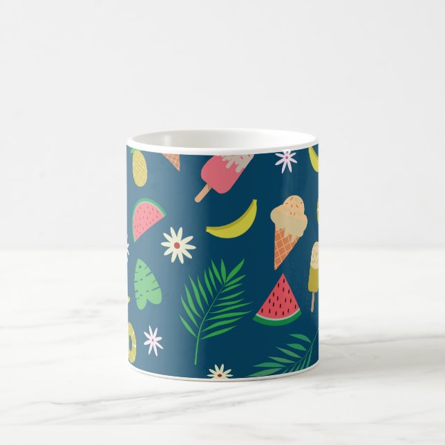 Sommerfrüchte und Eiscreme Muster Kaffeetasse (Mittel)