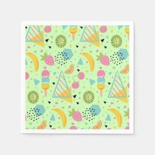 Sommerfrüchte und geometrische Formen Napkins Serviette