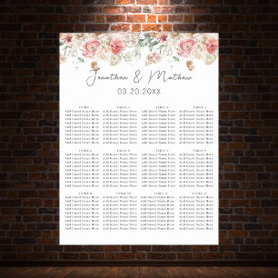 Sommergarten Aquarell Blumen Hochzeit Poster