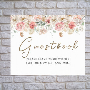 Sommergarten Aquarell Blumen Hochzeit Poster