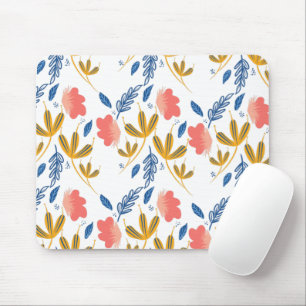 Sommergarten Blau Gelbe Korallen Blumen  Mousepad