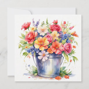 Sommergarten Blume im Wasser im Eimer Karte