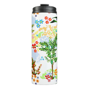 Sommergarten Cartoon Blume Spaß niedlich Thermosbecher