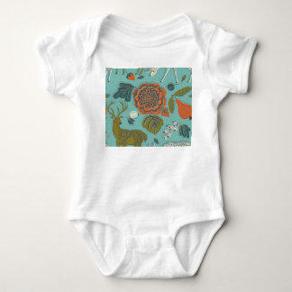 Sommergarten Hirsch Nahtlose Illustration. Baby Strampler